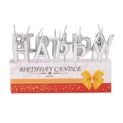 Свічка "Happy Birthday"(Срібло) парафін 453185 Китай