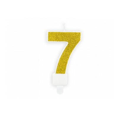 Свічка цифра "7" з золото ,парафін 