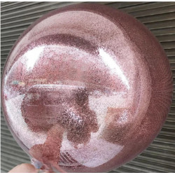 Повітряна кулька баблс з рожевим глітером