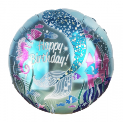 Воздушные шарики фольгированные с рисунком Русалка