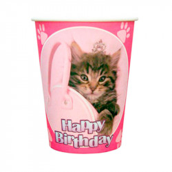 Стаканчики котик Happy birthday
