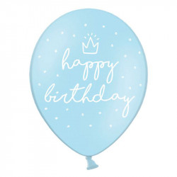 Кульки Happy Birthday блакитні