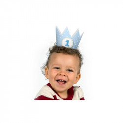 Корона на 1 годик голубая