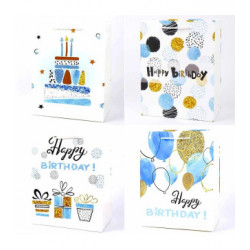 Подарунковий пакет Happy Birthday  блисківками асорті 30*44*12см 42333 Китай