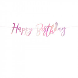 Гірлянда Happy Birthday рожева перламутр
