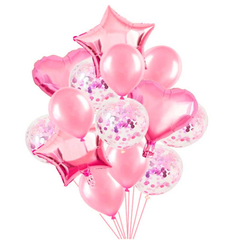 Набір повітряних кульок рожеві 14шт/уп