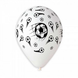 Воздушный шарик с рисунком Футбольные мячи 1шт 12 "