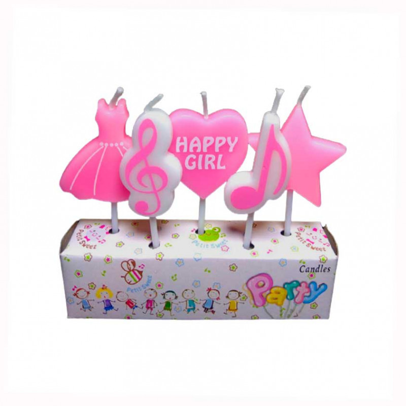 Свічки в торт з фігурками Happy Girl