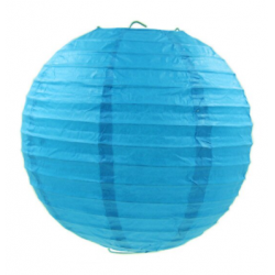 Бумажный шар-фонарь синий 30см