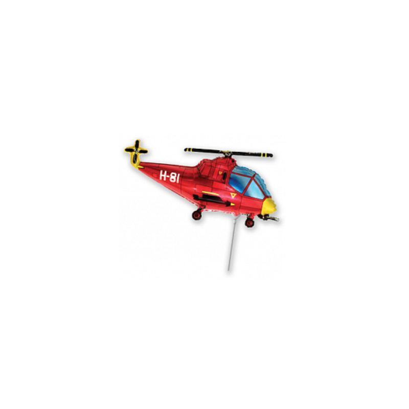 Кульки міні Вертоліт поліція червоний фольга 092667 FlexMetal
