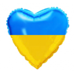 Кульки міні Сердечко синьо-жовте 9" фольга 2125050 FlexMetal