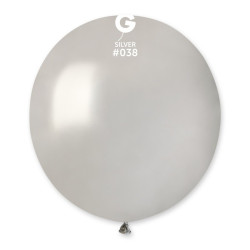 Кульки поштучно б/малюн. 19"металік Срібні GM150/39 10п. Ш-15380 Gemar