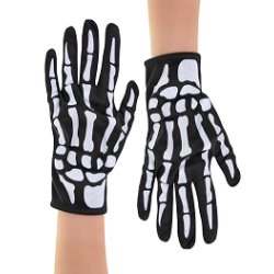 Черно-белые перчатки кости