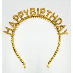 Обруч Happy Birthday золото