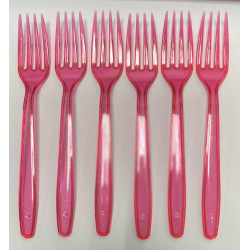 Виделки фуксія 6шт/уп пластик