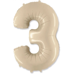 Кульки Цифра 3 кремова...