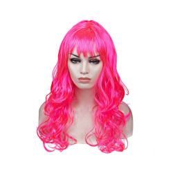Парик волнистый малиновый