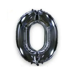 Шарик Цифра 0 черный 40"(96см)