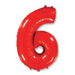 Кулька Цифра 6 червона...