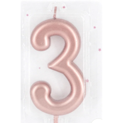 Свічка цифра 3 рожеве...