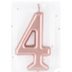 Свічка цифра 4 рожеве...