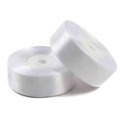 Стрічка атласна біла 20мм*23м