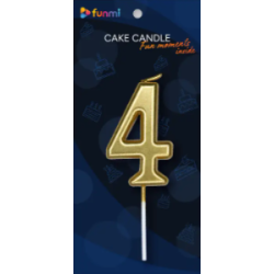 Свічка цифра "4" золото
