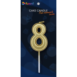 Свічка цифра "8" золото