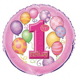 Кулька 1st Birthday рожева