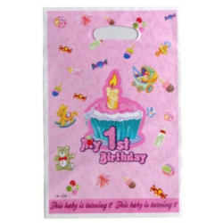 Подарунковий пакет Пакети "My 1st Birthday"рож.10 шт/уп поліпропілен 55104 Китай